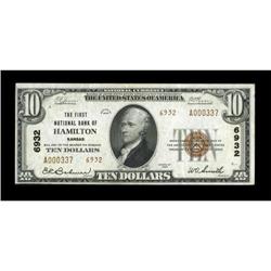 Hamilton, KS - $20 1929 Ty. 1 The First NB Ch. #