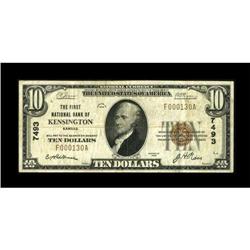 Kensington, KS - $10 1929 Ty. 1 The First NB Ch.