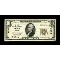 Kiowa, KS - $10 1929 Ty. 1 The First NB Ch. #
