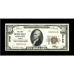 Lebanon, KS - $10 1929 Ty. 1 The First NB Ch. #