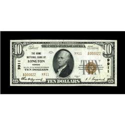 Longton, KS - $10 1929 Ty. 2 The Home NB Ch. #