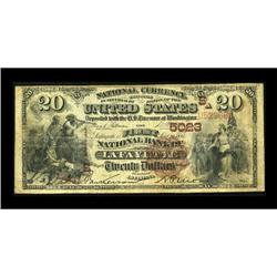 Lafayette, LA - $20 1882 Brown Back Fr. 501 The