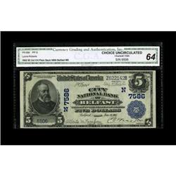 Belfast, ME - $5 1902 Plain Back Fr. 598 The