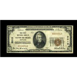 Havre de Grace, MD - $20 1929 Ty. 1 The First NB
