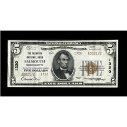 Falmouth, MA - $5 1929 Ty. 2 The Falmouth NB Ch.