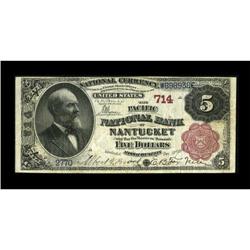Nantucket, MA - $5 1882 Brown Back Fr. 467 The