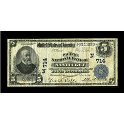 Nantucket, MA - $5 1902 Plain Back Fr. 598 The