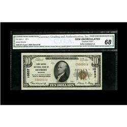 Detroit, MI - $10 1929 Ty. 1 First & Old NB Ch.