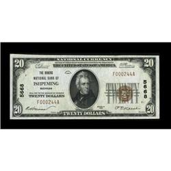 Ishpeming, MI - $20 1929 Ty. 1 The Miners NB Ch.
