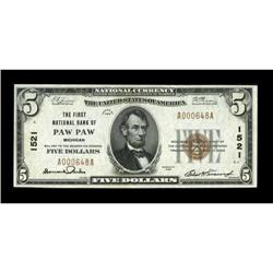 Paw Paw, MI - $5 1929 Ty. 1 The First NB Ch. #