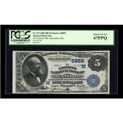 Alexandria, MN - $5 1882 Date Back Fr. 537 The