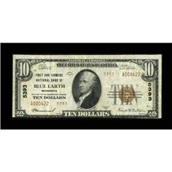 Blue Earth, MN - $10 1929 Ty. 2 The First NB Ch.