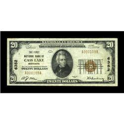 Cass Lake, MN - $20 1929 Ty. 1 The First NB Ch.