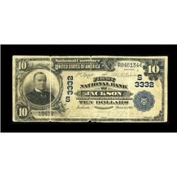 Jackson, MS - $10 1902 Plain Back Fr. 624 The