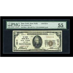 New York, NY - $20 1929 Ty. 1 The Lebanon NB Ch.