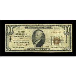 Mingo Junction, OH - $10 1929 Ty. 1 The First NB