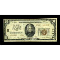 Pomeroy, OH - $20 1929 Ty. 2 The Pomeroy NB Ch.