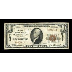 Washington, OK - $10 1929 Ty. 1 The First NB Ch.