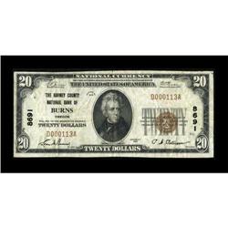 Burns, OR - $20 1929 Ty. 1 The Harney County NB