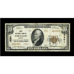 Corvallis, OR - $10 1929 Ty. 2 The First NB Ch.