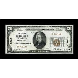 Tionesta, PA - $20 1929 Ty. 1 The Citizens NB