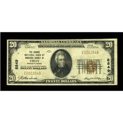 Troy, PA - $20 1929 Ty. 1 The Grange NB of