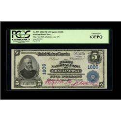 Chattanooga, TN - $5 1902 Plain Back Fr. 599 The