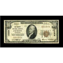 Jackson, TN - $10 1929 Ty. 1 The Security NB Ch.