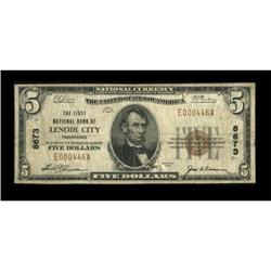Lenoir City, TN - $5 1929 Ty. 1 The First NB Ch.