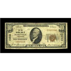 Maryville, TN - $10 1929 Ty. 1 The First NB Ch.