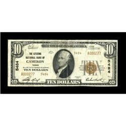 Cameron, TX - $10 1929 Ty. 2 The Citizens NB Ch.