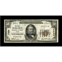 Eagle Lake, TX - $50 1929 Ty. 1 The First NB Ch.