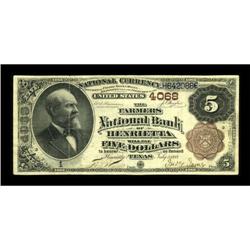 Henrietta, TX - $5 1882 Brown Back Fr. 471 The