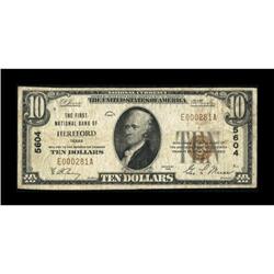 Hereford, TX - $10 1929 Ty. 1 The Hereford NB
