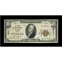 Pecos, TX - $10 1929 Ty. 1 The First NB Ch. #