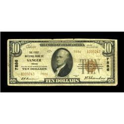 Sanger, TX - $10 1929 Ty. 2 The First NB Ch. #