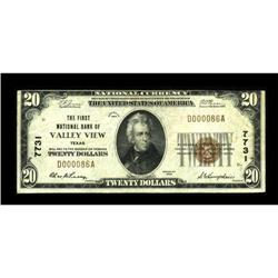 Valley View, TX - $20 1929 Ty. 1 The First NB