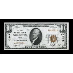 Wellington, TX - $10 1929 Ty. 1 The First NB Ch.