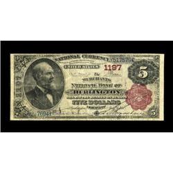 Burlington, VT - $5 1882 Brown Back Fr. 467 The