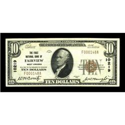 Fairview, WV - $10 1929 Ty. 1 The First NB Ch. #