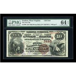 Grafton, WV - $10 1882 Brown Back Fr. 490 The