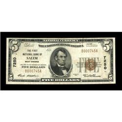 Salem, WV - $5 1929 Ty. 1 The First NB Ch. #