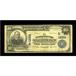 Wellsburg, WV - $10 1902 Plain Back Fr. 627 The