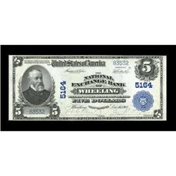 Wheeling, WV - $5 1902 Plain Back Fr. 606 The