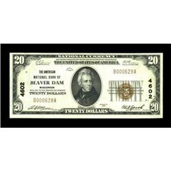 Beaver Dam, WI - $20 1929 Ty. 1 The German NB
