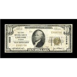 Laramie, WY - $10 1929 Ty. 1 The First NB Ch. #
