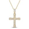 Baguette Diamond Cross Charm Pendant 2 Cttw 14KT Yellow Gold