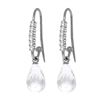 Genuine 4.68 ctw White Topaz & Diamond Earrings 14KT White Gold - REF-40K7V