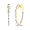 Image 1 : Round Diamond Inside Outside Hoop Earrings 1/2 Cttw 10KT Yellow Gold