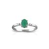 Genuine 0.51 ctw Emerald & Diamond Ring 14KT White Gold - REF-30W5Y